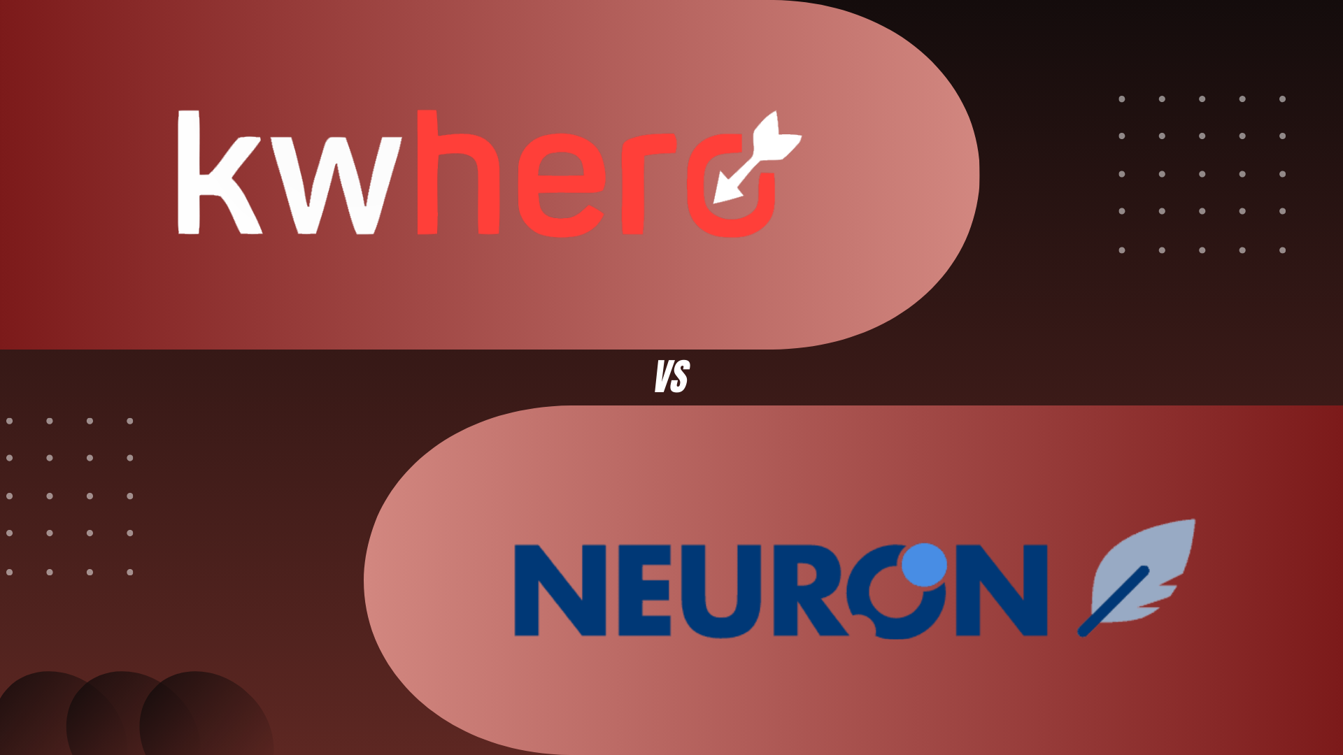 A featured image for an article doing an in-depth comparison of KWHero and NeuronWriter